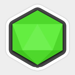 Flat Design D20 (green) Sticker